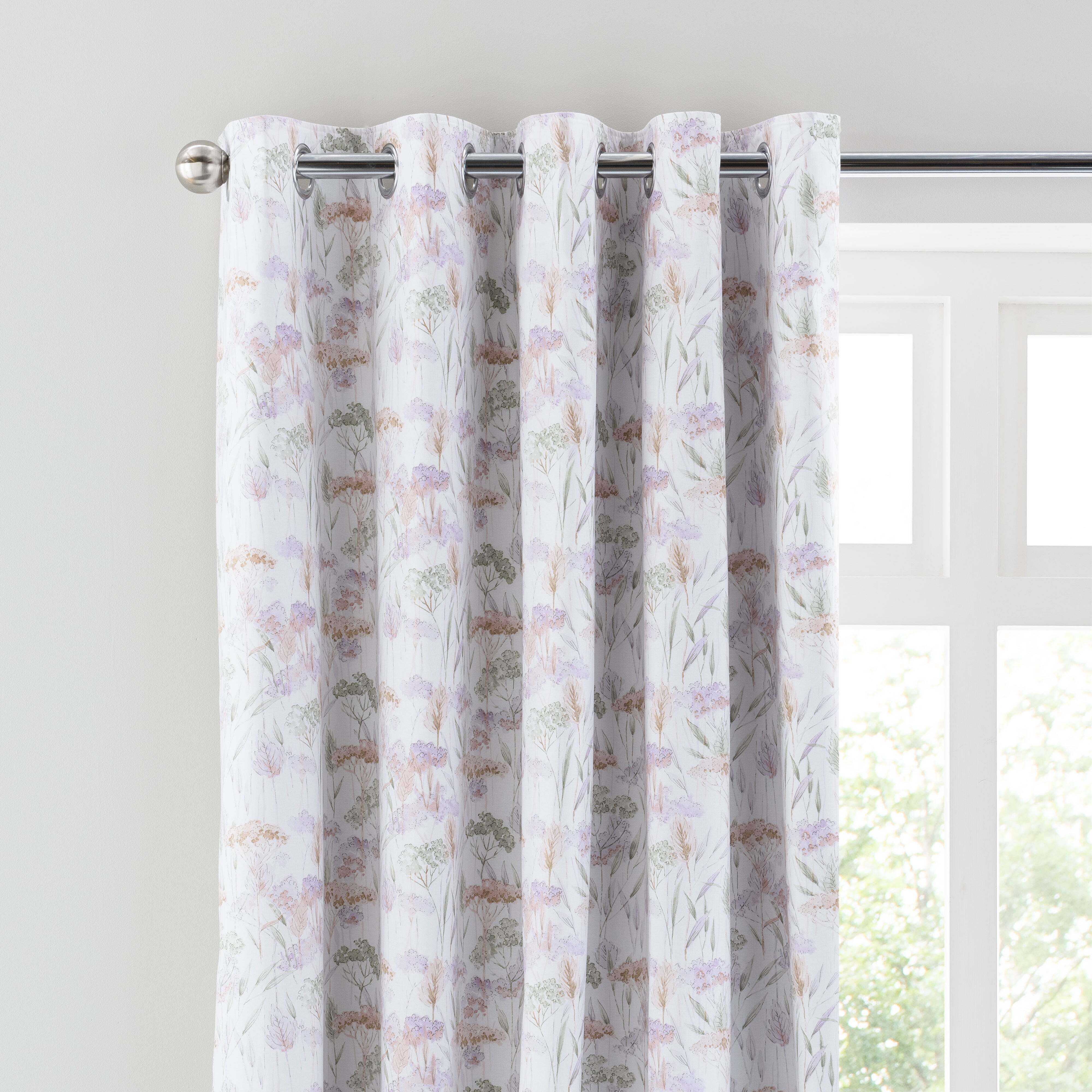 Hayley Lilac Blackout Eyelet Curtains Purple