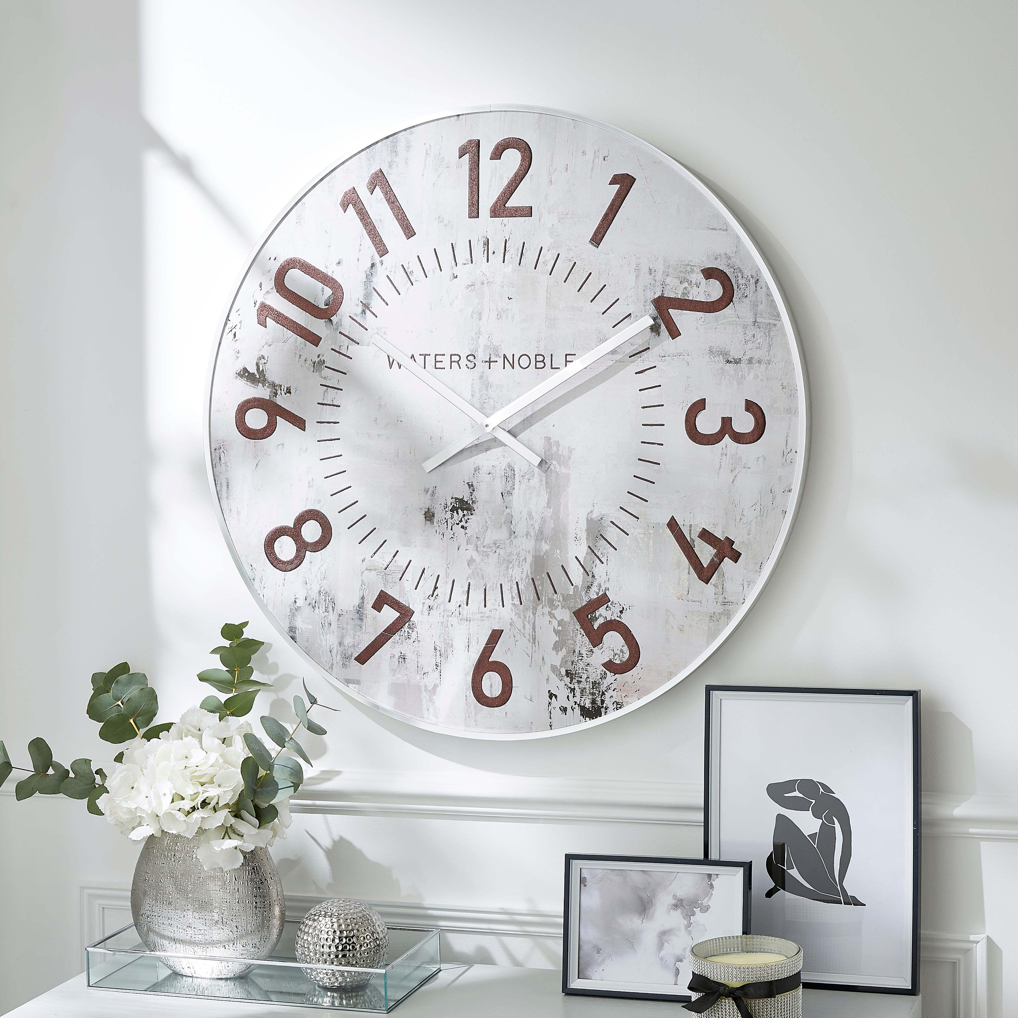 Relaxed Abstract Textured Wall Clock Silver