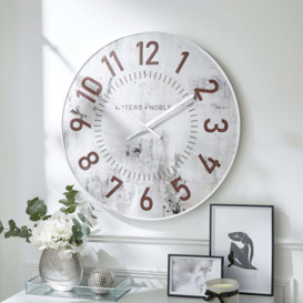 Relaxed Abstract Textured Wall Clock, 70cm Silver