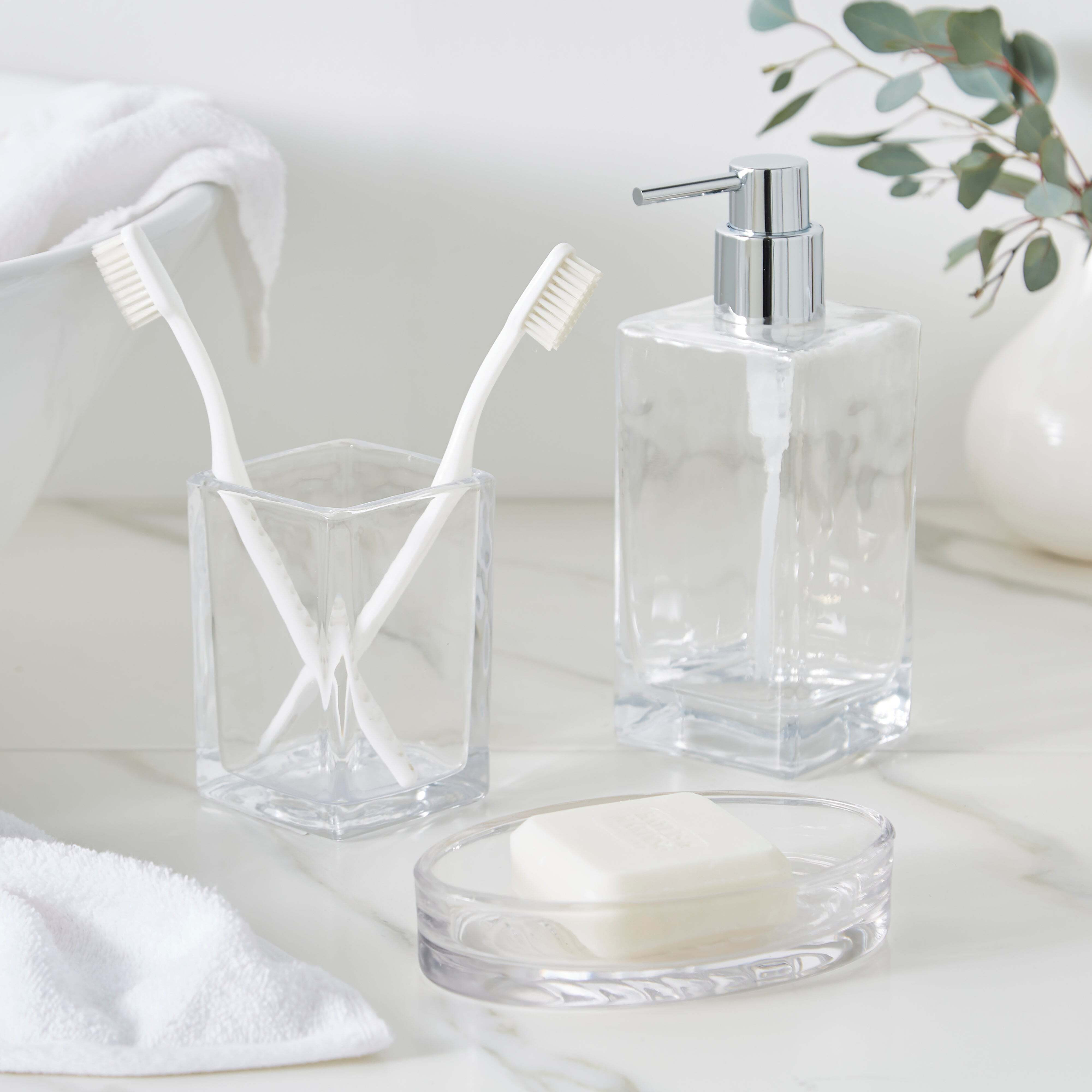 Glam Glass Soap Dish Clear