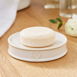Country Hearts Soap Dish White