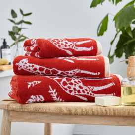 Giraffes Towel Chilli Chilli (Red)