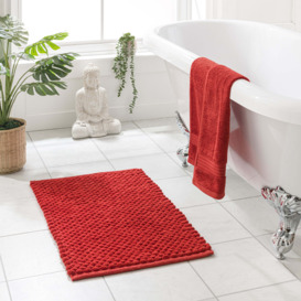 100% Recycled Pebble Bath Mat Red