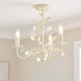 Chantelle Floral 3 Light Chandelier White