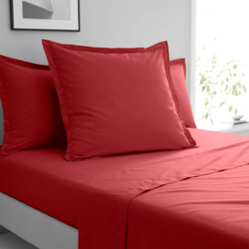 Pure Cotton Continental Square Pillowcase Red