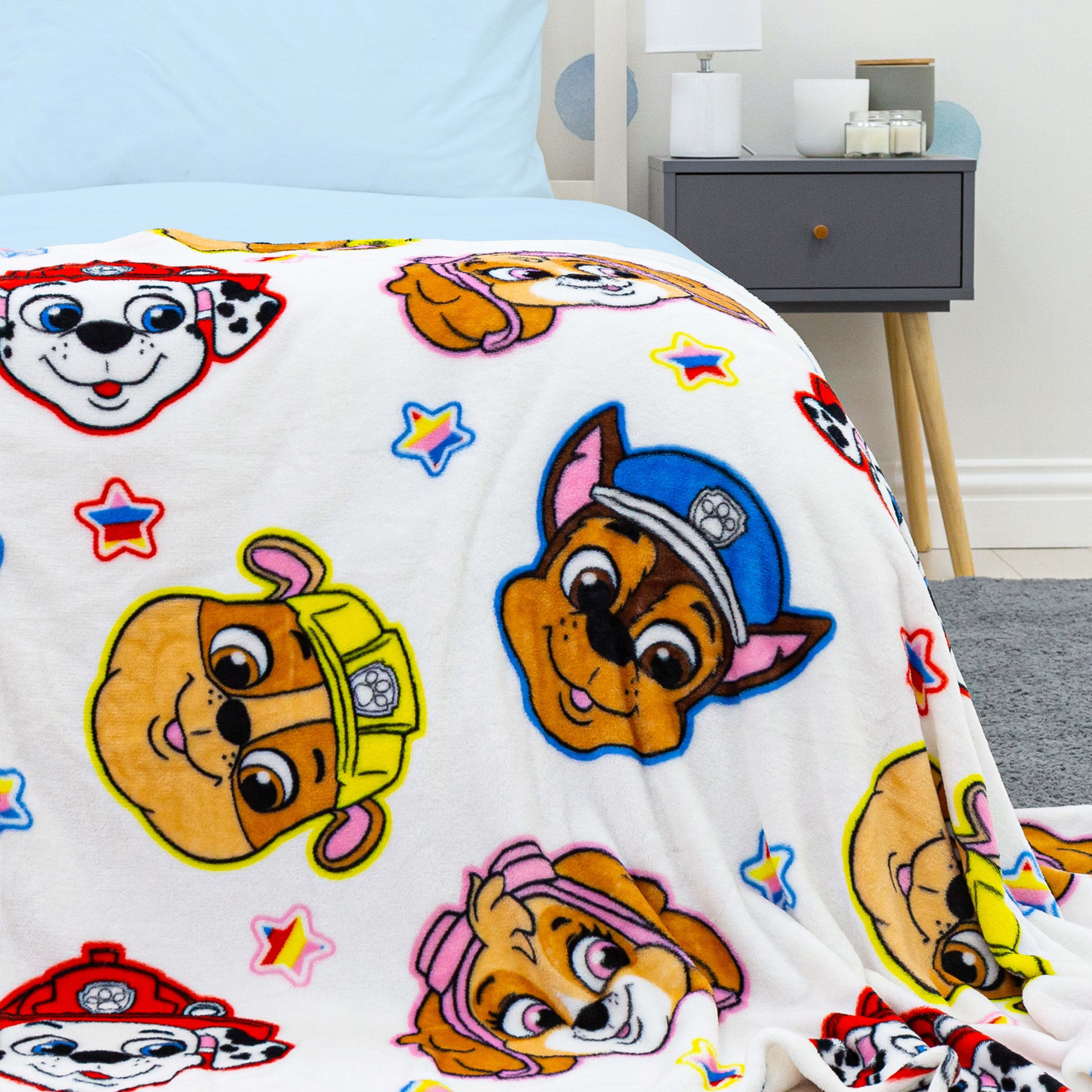 Paw Patrol White Blanket 100cm x 150cm White