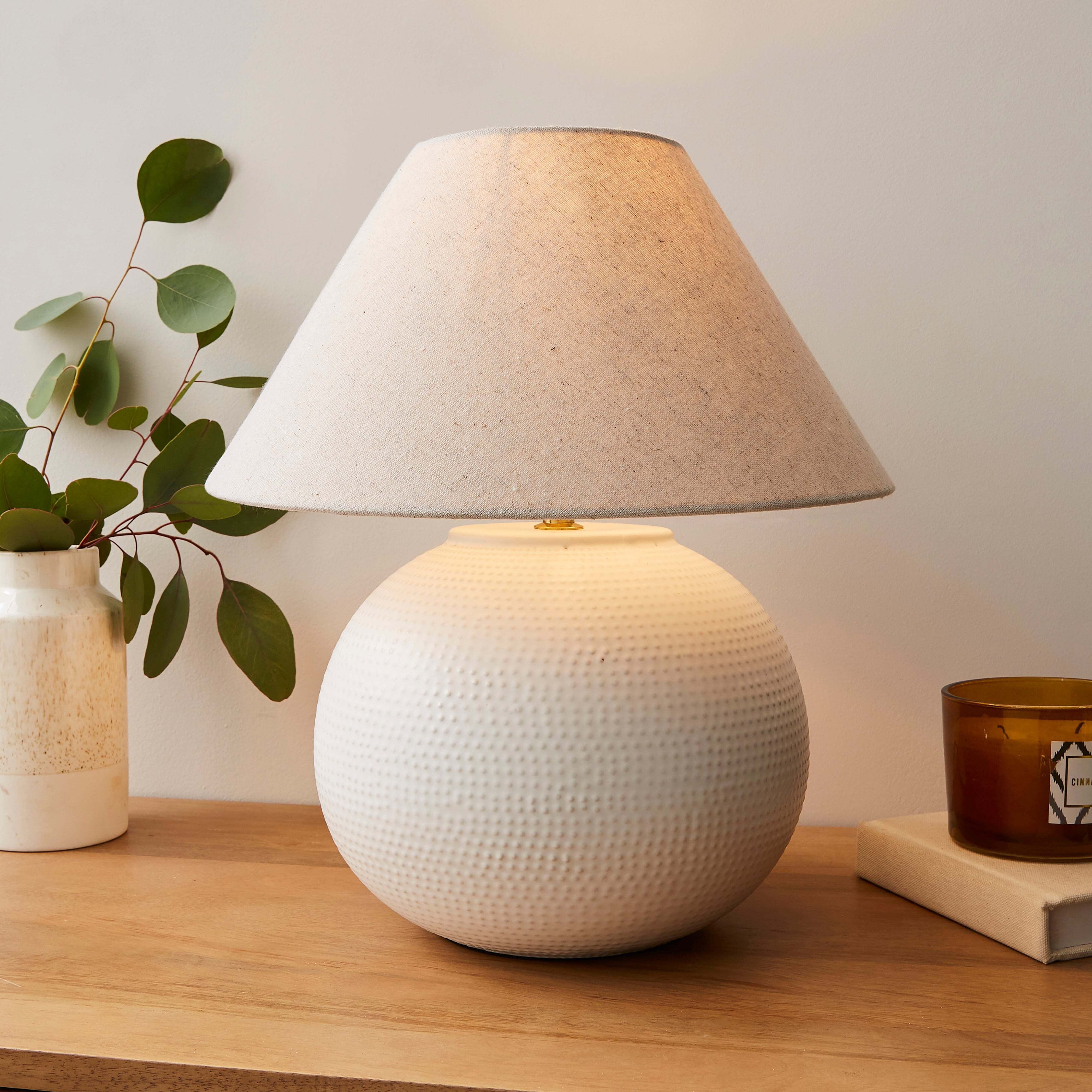 Tierra Ceramic Table Lamp, Large White