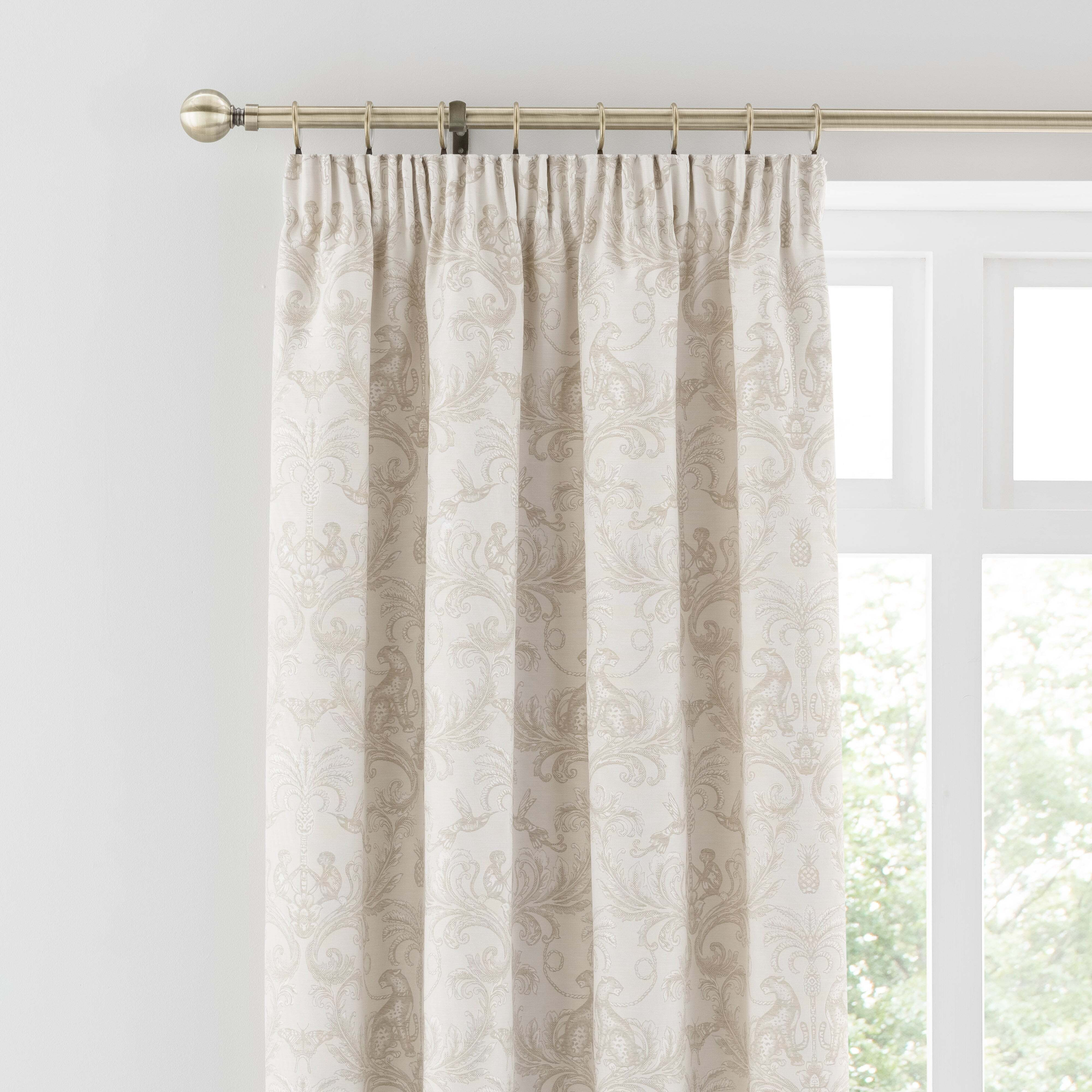 Zanzibar Pencil Pleat Curtains Natural Natural