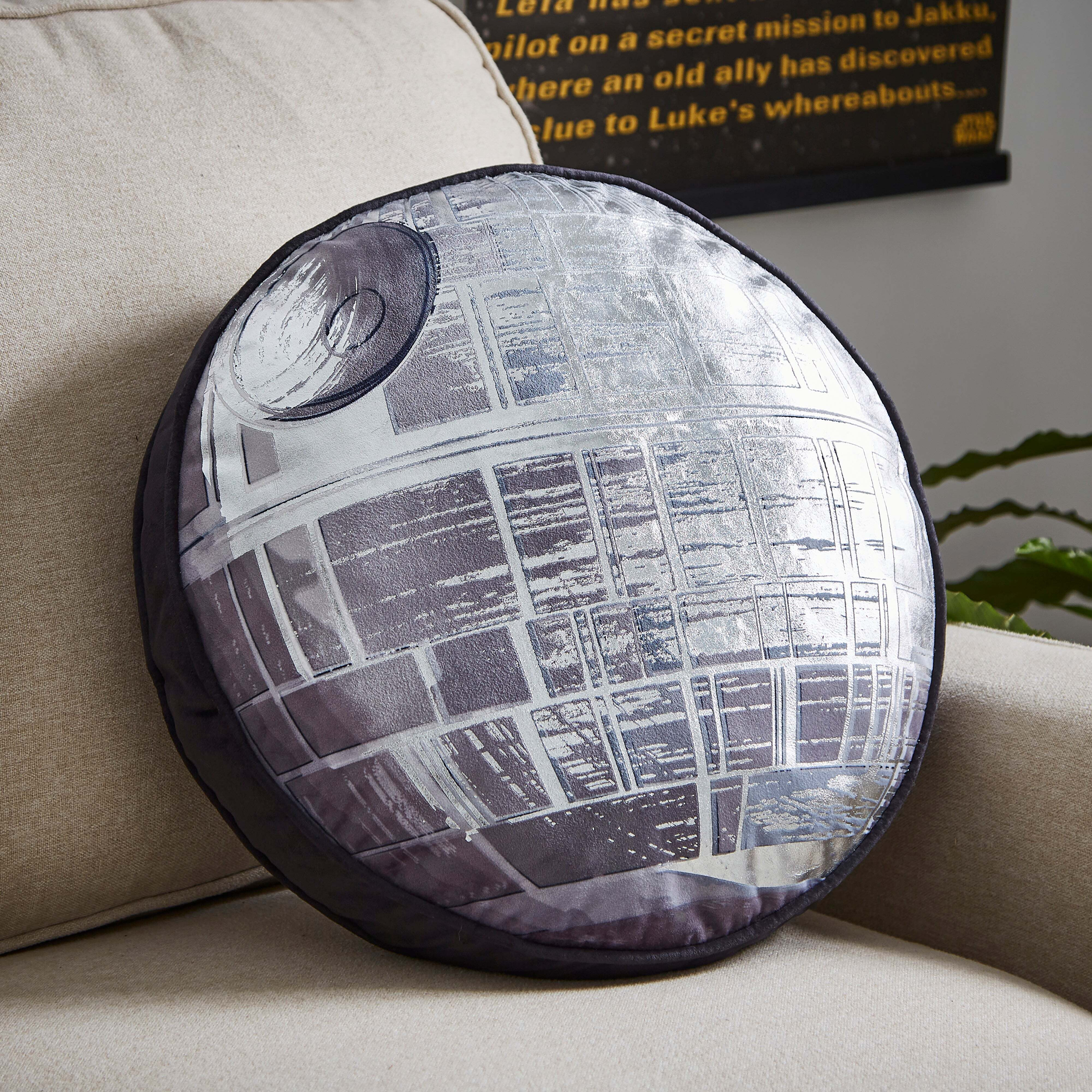 Dunelm Silver Star Wars Death Star Cushion 40cm x 40cm Silver by