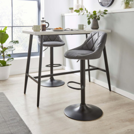 Noah Height Adjustable Bar Stool, Faux Suede Grey