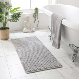 100% Recycled Pebble Bath Mat, XL Silver