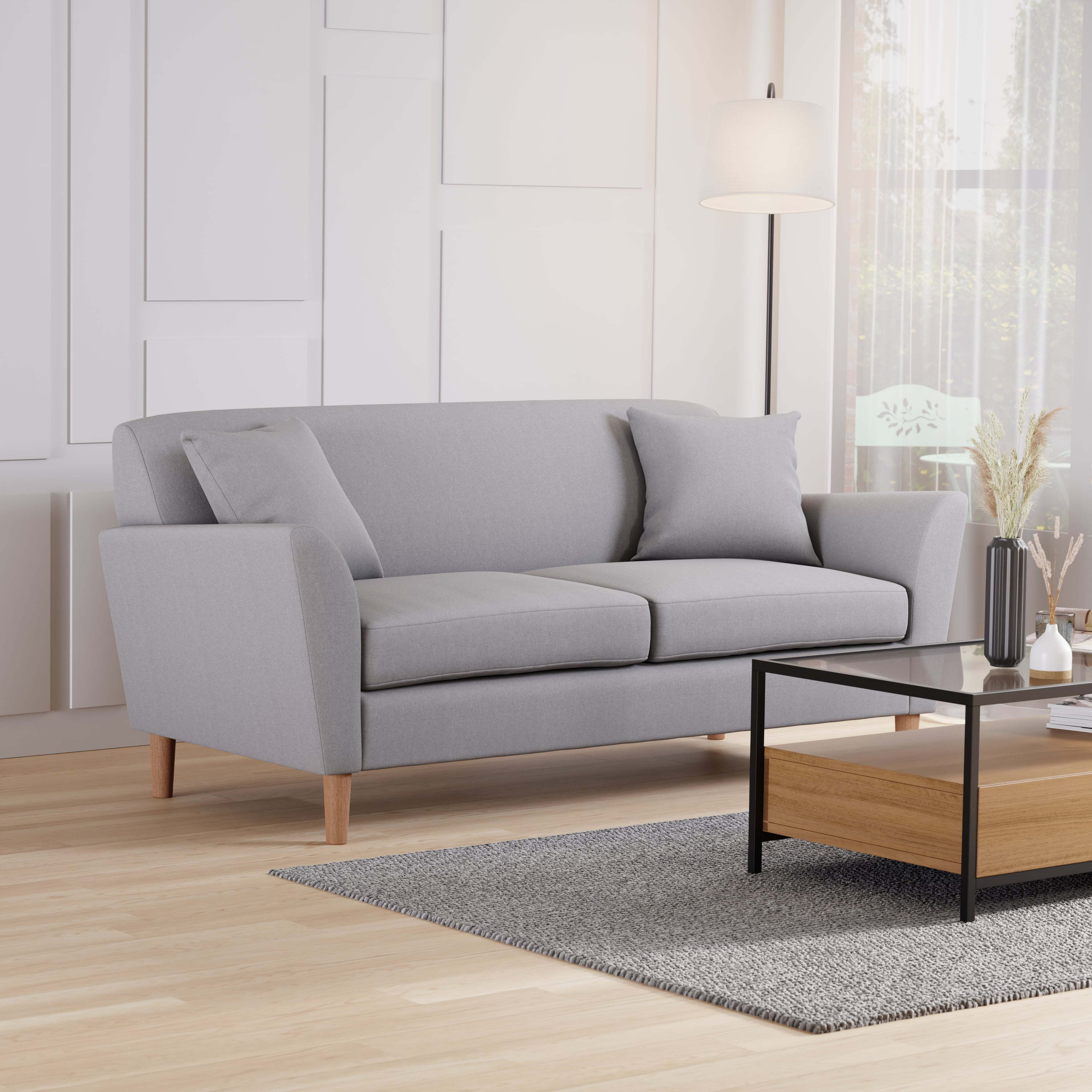 Ernie Soft Weave 3 Seater Sofa Grey By