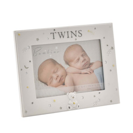 Bambino Resin Twins Photo Frame White