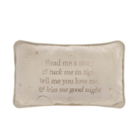 Bambino Read Me a Story Velvet Cushion Off-White