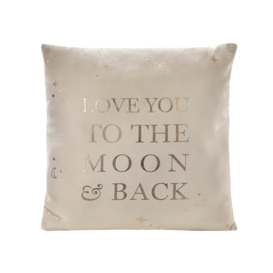 Bambino Moon and Back Velvet Cushion Off-White