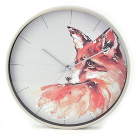 Meg Hawkins Fox Wall Clock Grey