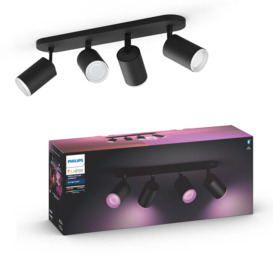 Philips HUE Fugato 4 Light Smart LED Ceiling Spotlight Bar Black
