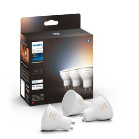 Philips HUE Smart 4.3 Watt GU10 LED Tunable Spotlight Bulb 3 Pack White