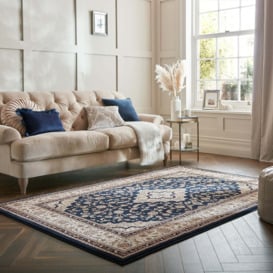 Antalya Traditional Rug Navy/White/Beige