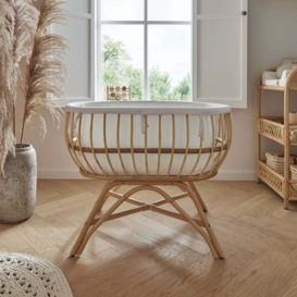 CuddleCo Aria Crib, Rattan Brown