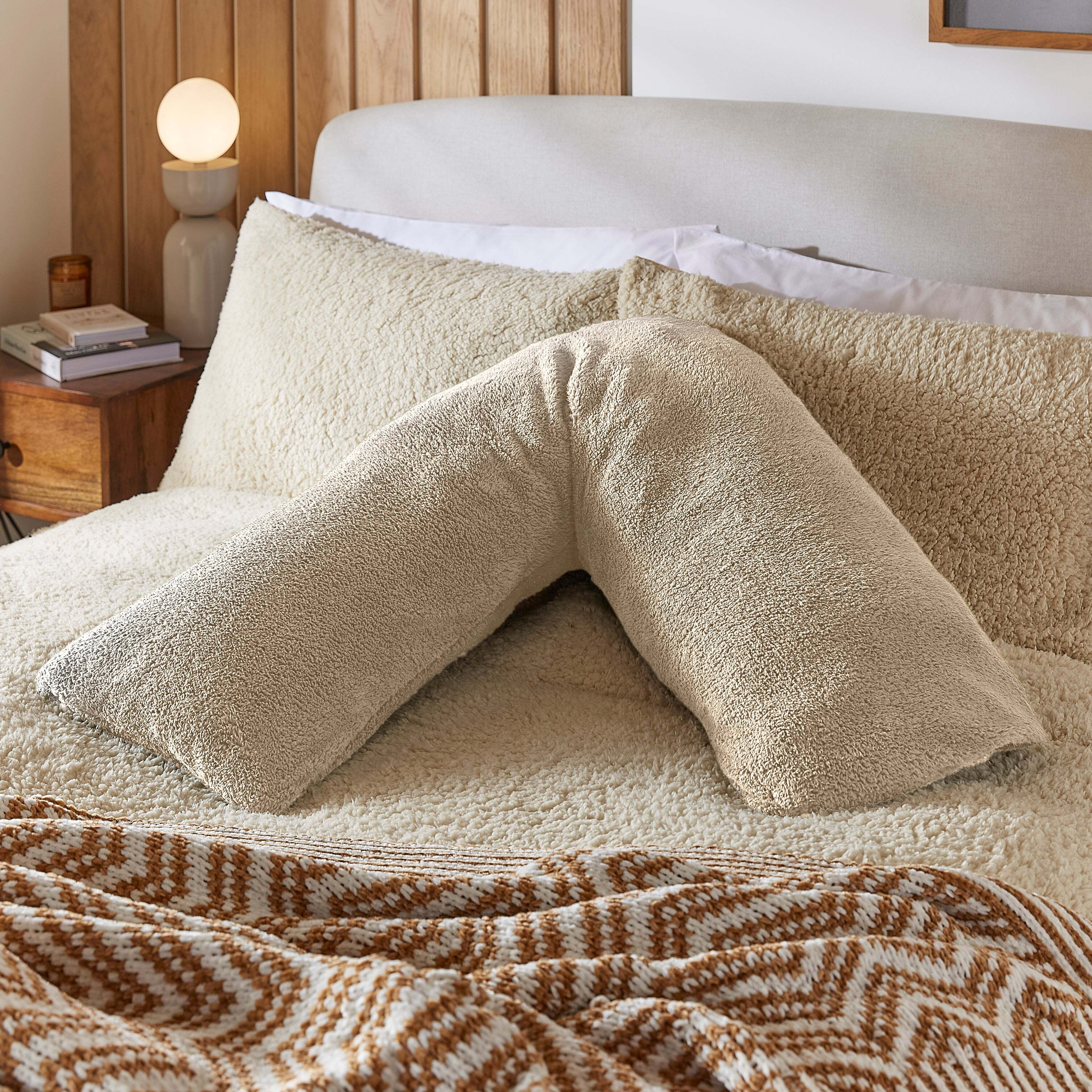 Dunelm Teddy Bear Mushroom Natural V Shaped Pillowcase Teddy