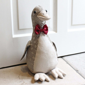 Riva Home Jacquard Duck Doorstop Silver/Gold