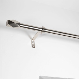 Geo 16-19mm Metal Extendable Eyelet Curtain Pole Satin Steel (Silver)