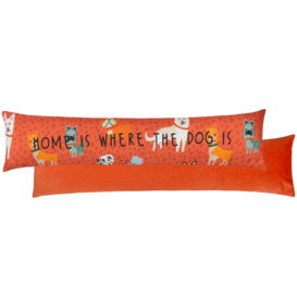 furn. Home Is Where The Dog Is Draught Excluder Orange