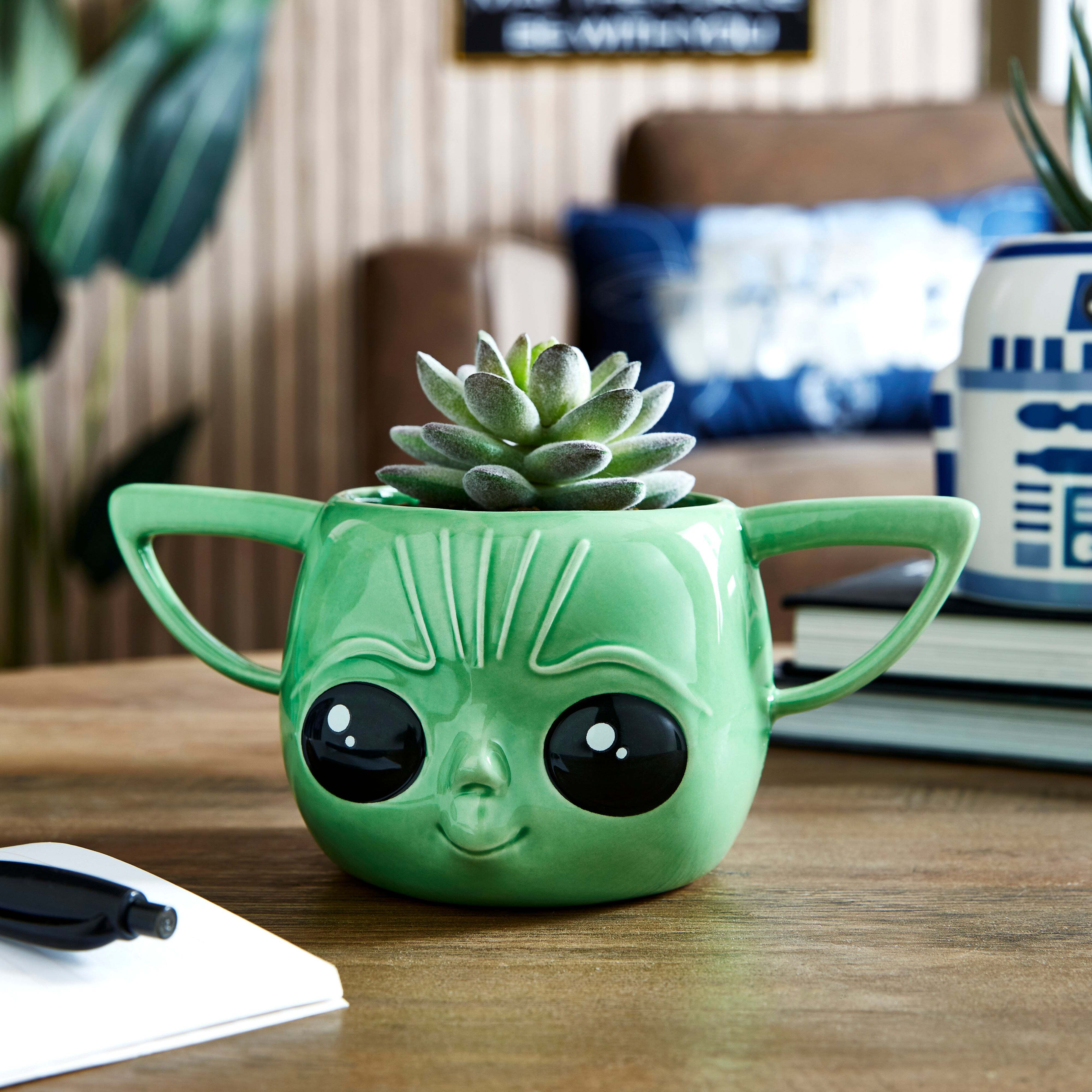 Star Wars Artificial Plant in Grogu Pot Green by Dunelm
