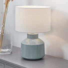 Nora Crackle Effect Table Lamp Blue