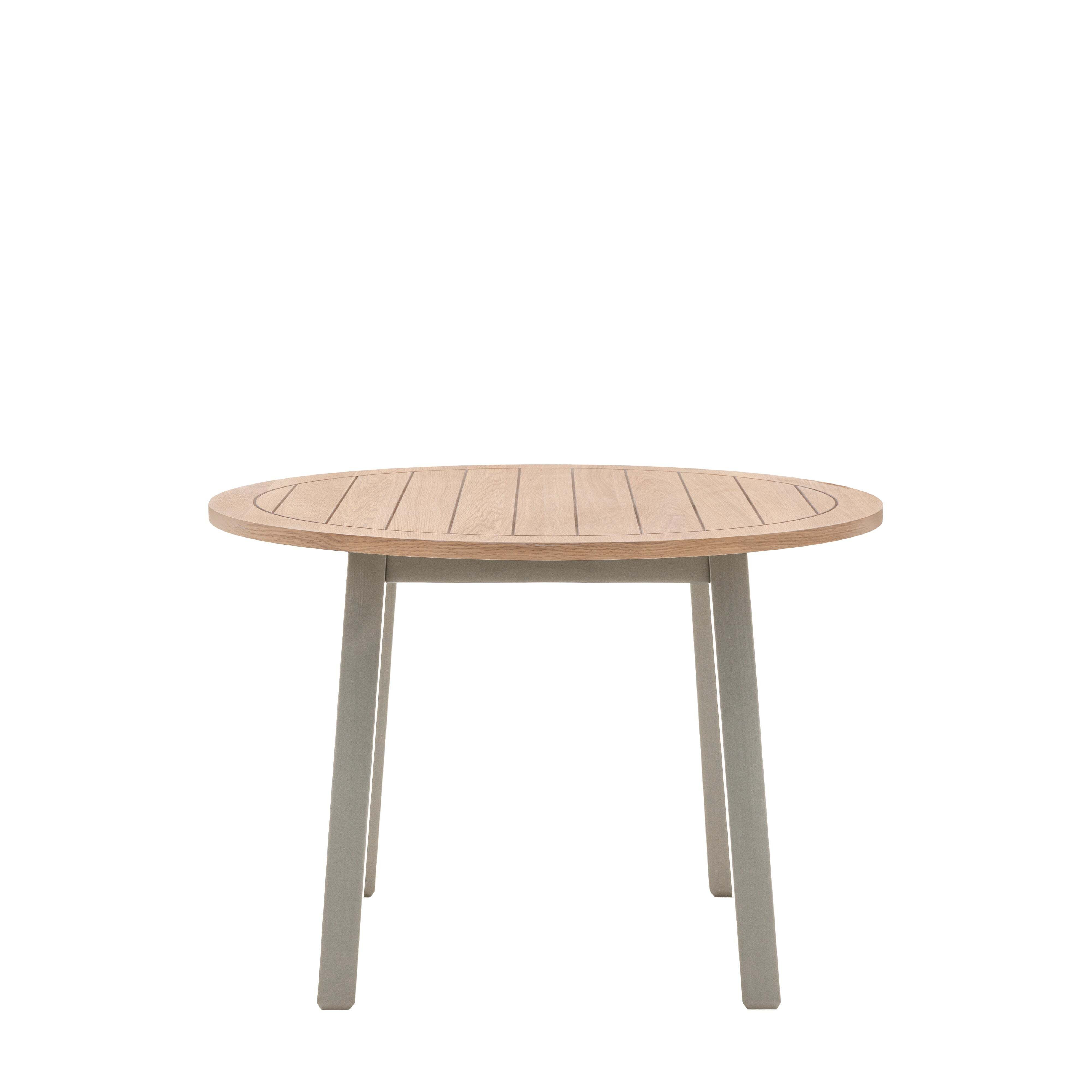 Elda 4 Seater Round Dining Table Taupe