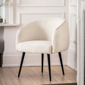 Blaine Boucle Tub Chair White