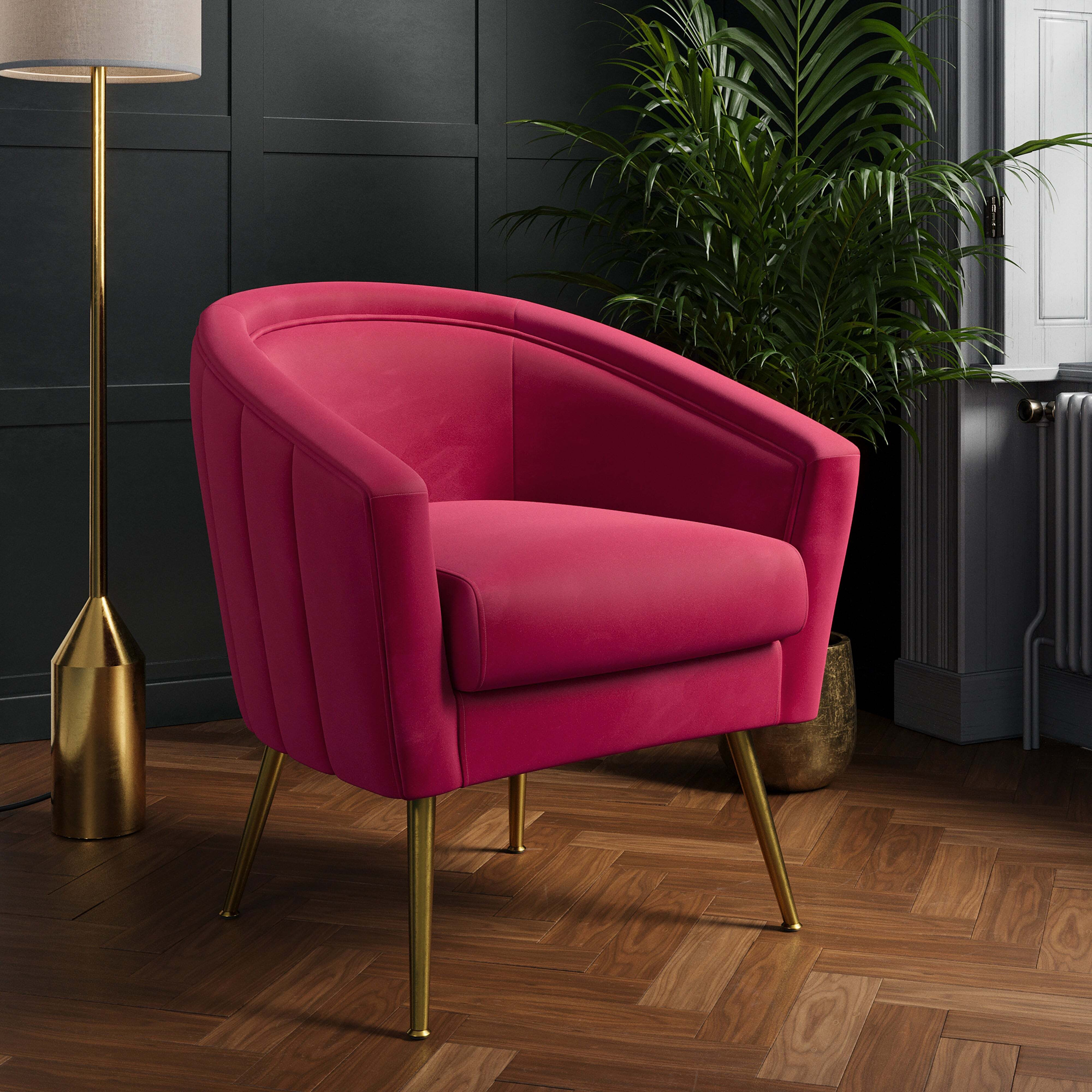 Nova Velvet Chair Velvet Magenta