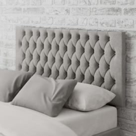 Monroe Plush Velvet Headboard Velvet Silver (Grey)