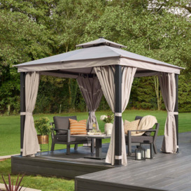 Luxury 3m X Gazebo With Led Light Taupe