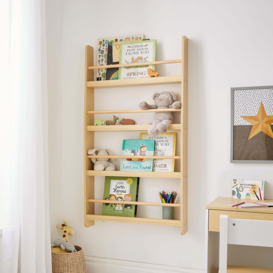 Kids Amber Wall Mounted Book Shelf Brown