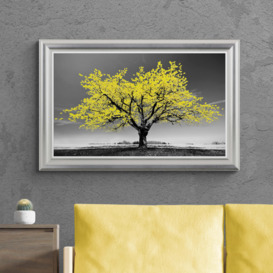 Blossom Tree Yellow by Peter Wey Framed Print Silver/White/Yellow