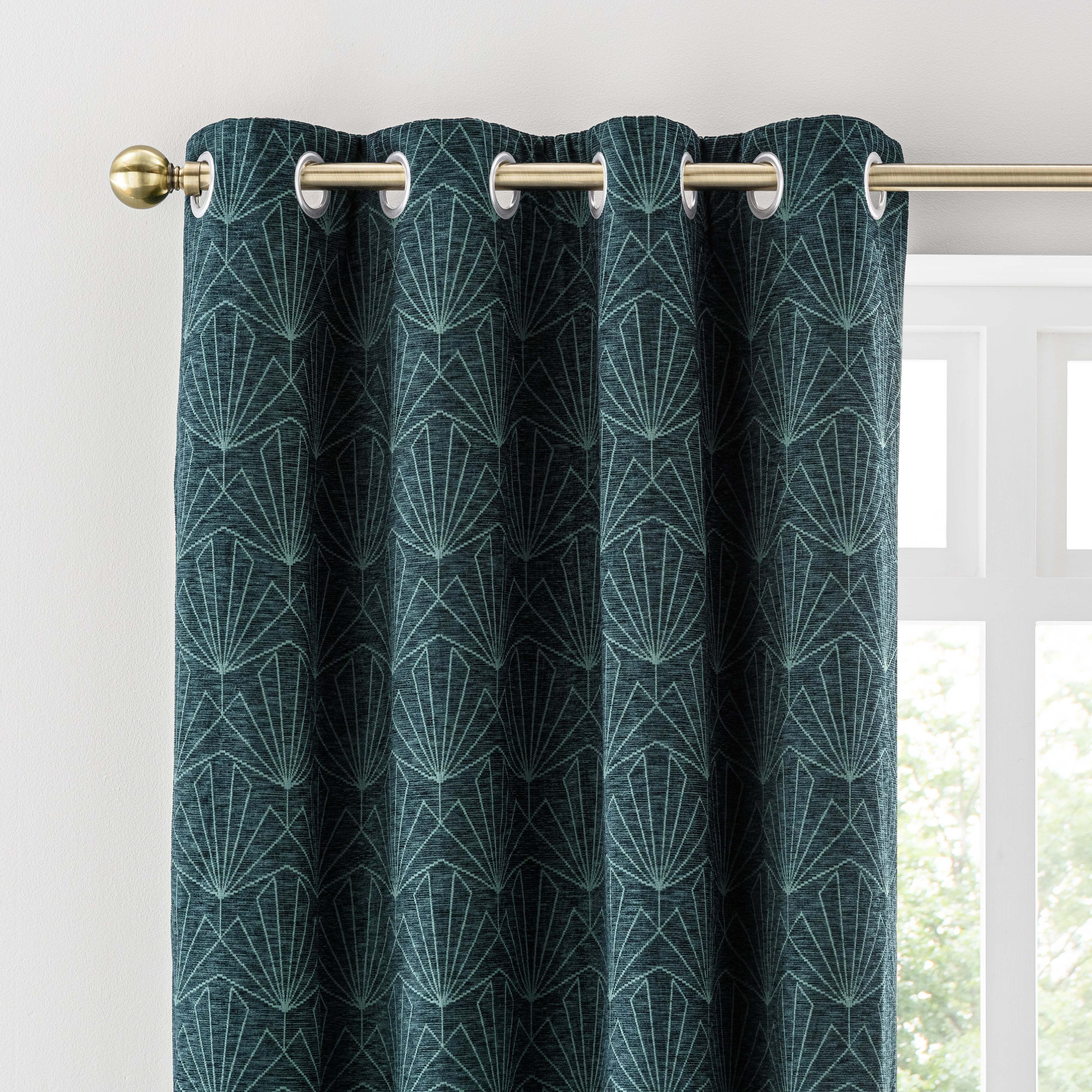 Gatsby Jade Green Thermal Eyelet Curtains Jade (Green)