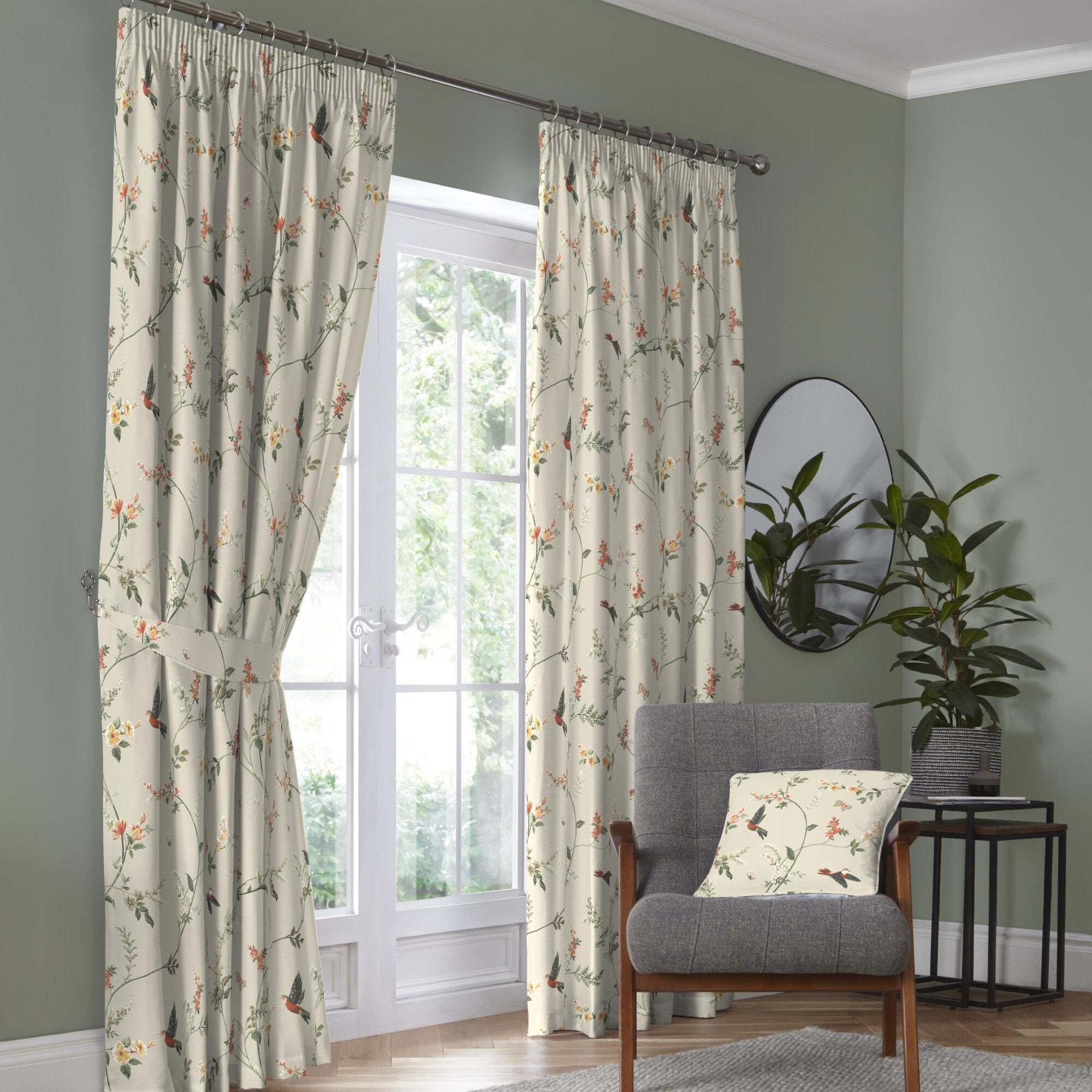 Darnley Coral Pencil Pleat Curtains Coral