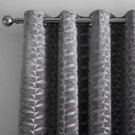 Curtina Kendal Charcoal Eyelet Curtains Grey