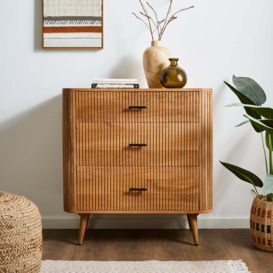 Leona 3 Drawer Chest, Mango Wood Brown