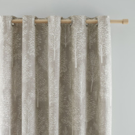 Catherine Lansfield Alder Trees Eyelet Curtains Natural