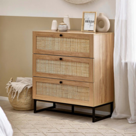 Hollis 3 Drawer Chest, Oak brown