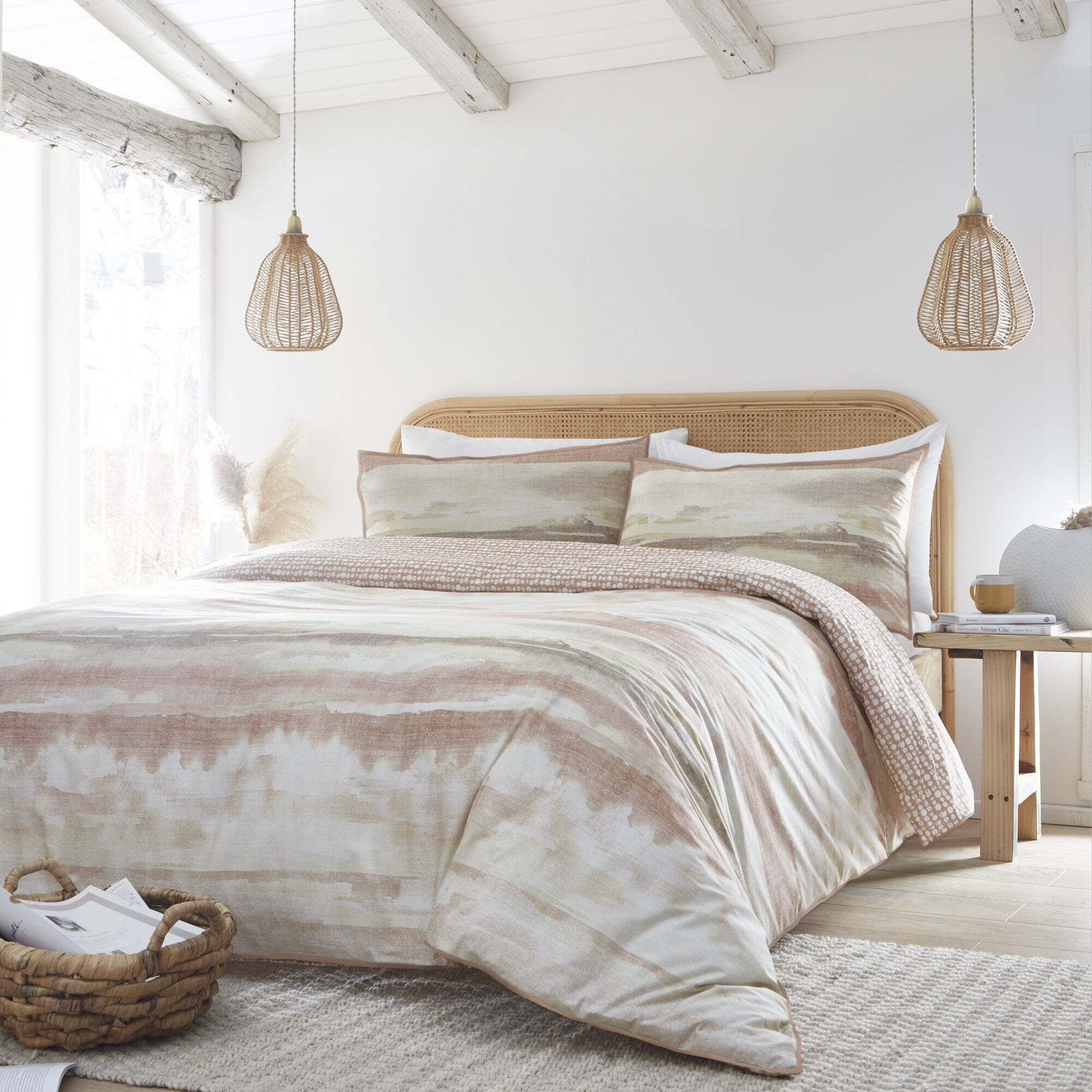 Landscape Terrcotta Duvet Cover and Pillowcase Set Beige