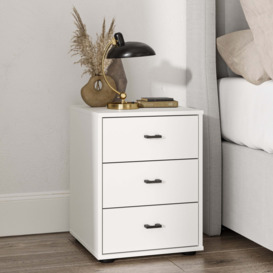 Wiemann Kahla Matt 3 Drawer Bedside Table White