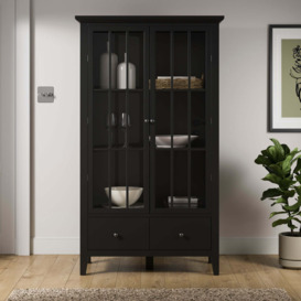 Lynton Glazed Display Cabinet, Black Black