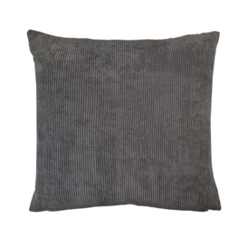 Corduroy Cushion, 43 x 43cm Charcoal Charcoal (Grey)
