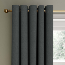 Berlin Blackout Eyelet Curtains Charcoal