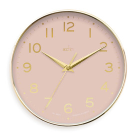 Acctim Rand Gold Wall Clock Pink