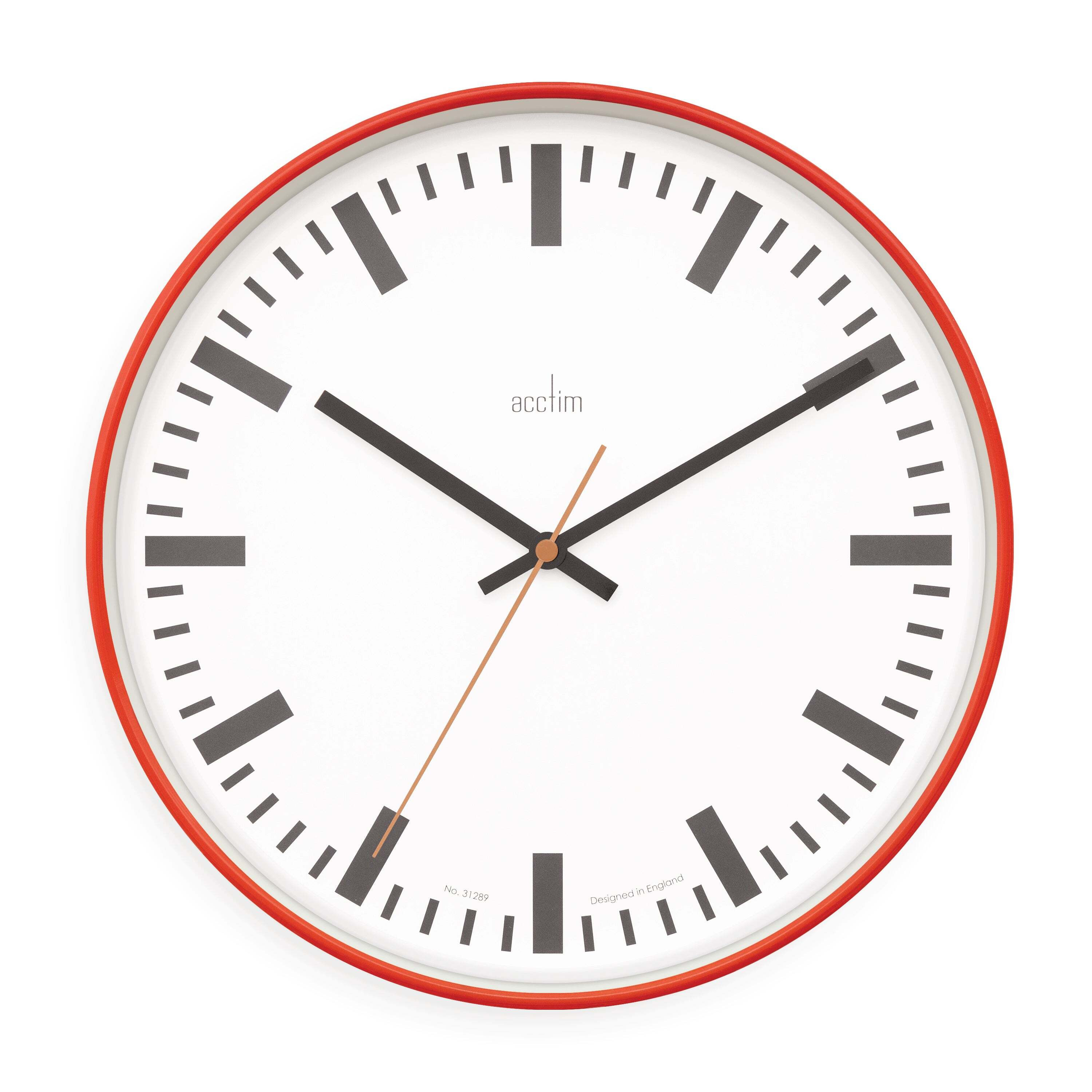 Acctim Victor Bright Station Wall Clock Red